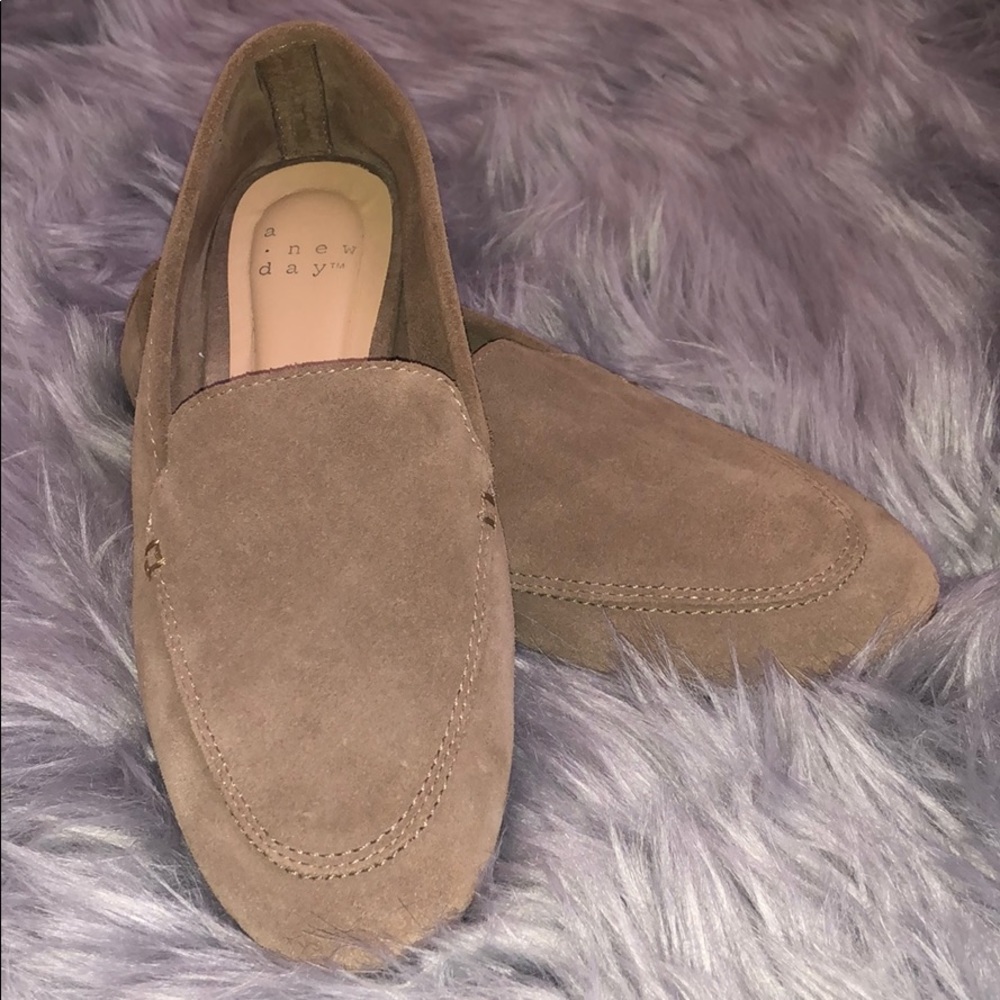 Taupe Suede Loafers